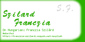 szilard franczia business card