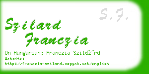 szilard franczia business card